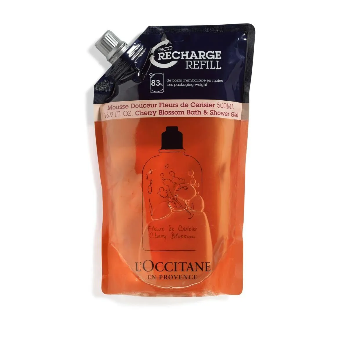 Gel Doccia L'Occitane En Provence   Ricarica Fiore di ciliegio 500 ml