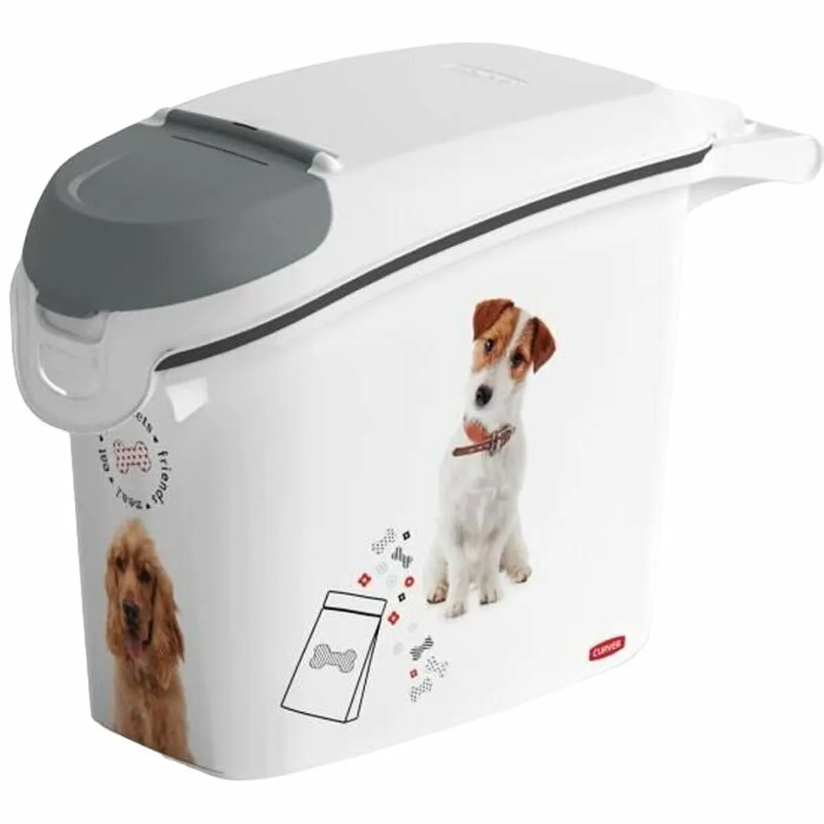 Contenitore per alimenti per animali domestici Curver Love Pets Bianco Caucciù Plastica 15 L