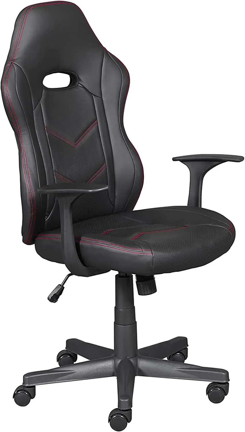 SEDIA POLTRONA DA GAMING O UFFICIO MYHOMI 65X63X109/118 CM COLORE NERO E ROSSO