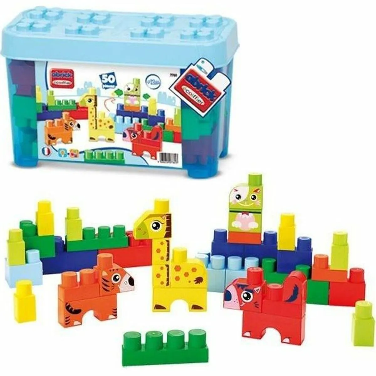 Set di Costruzioni Ecoiffier Barrel Animals 50 Pezzi