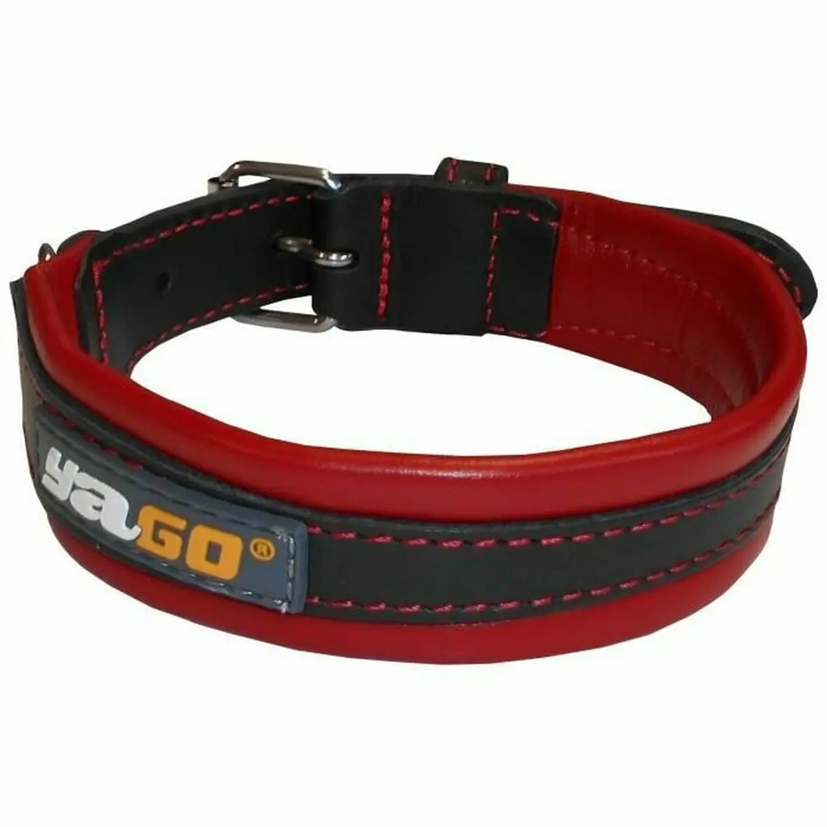 Collare per Cani Yago M Nero/Rosso 34-43 cm Rosso/Nero