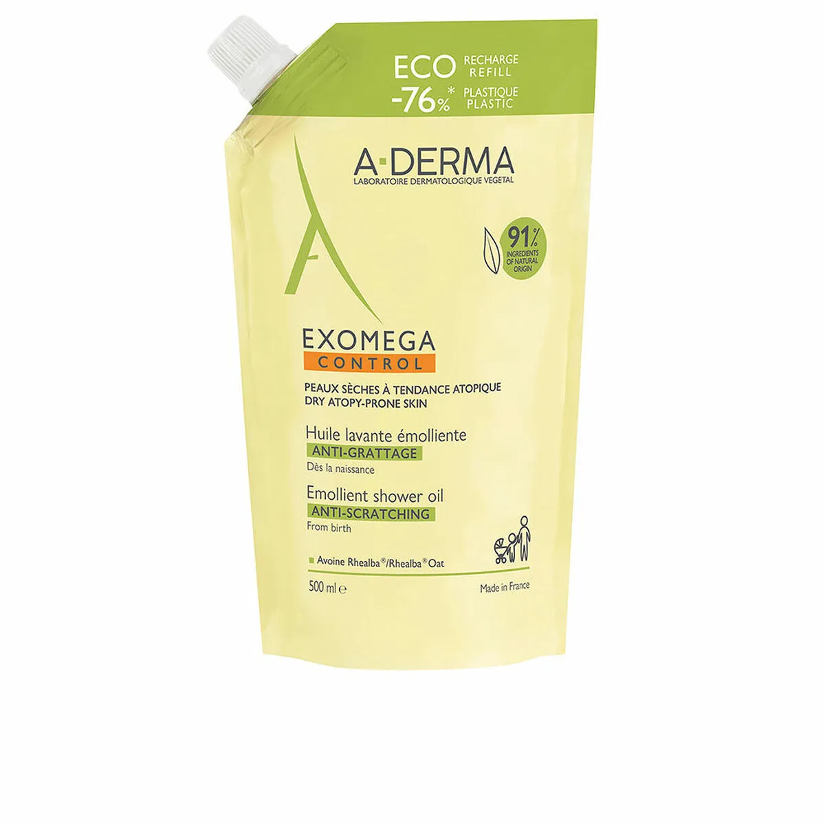 Gel Doccia A-Derma Ricambio Ideale per bambini e adulti (500 ml)