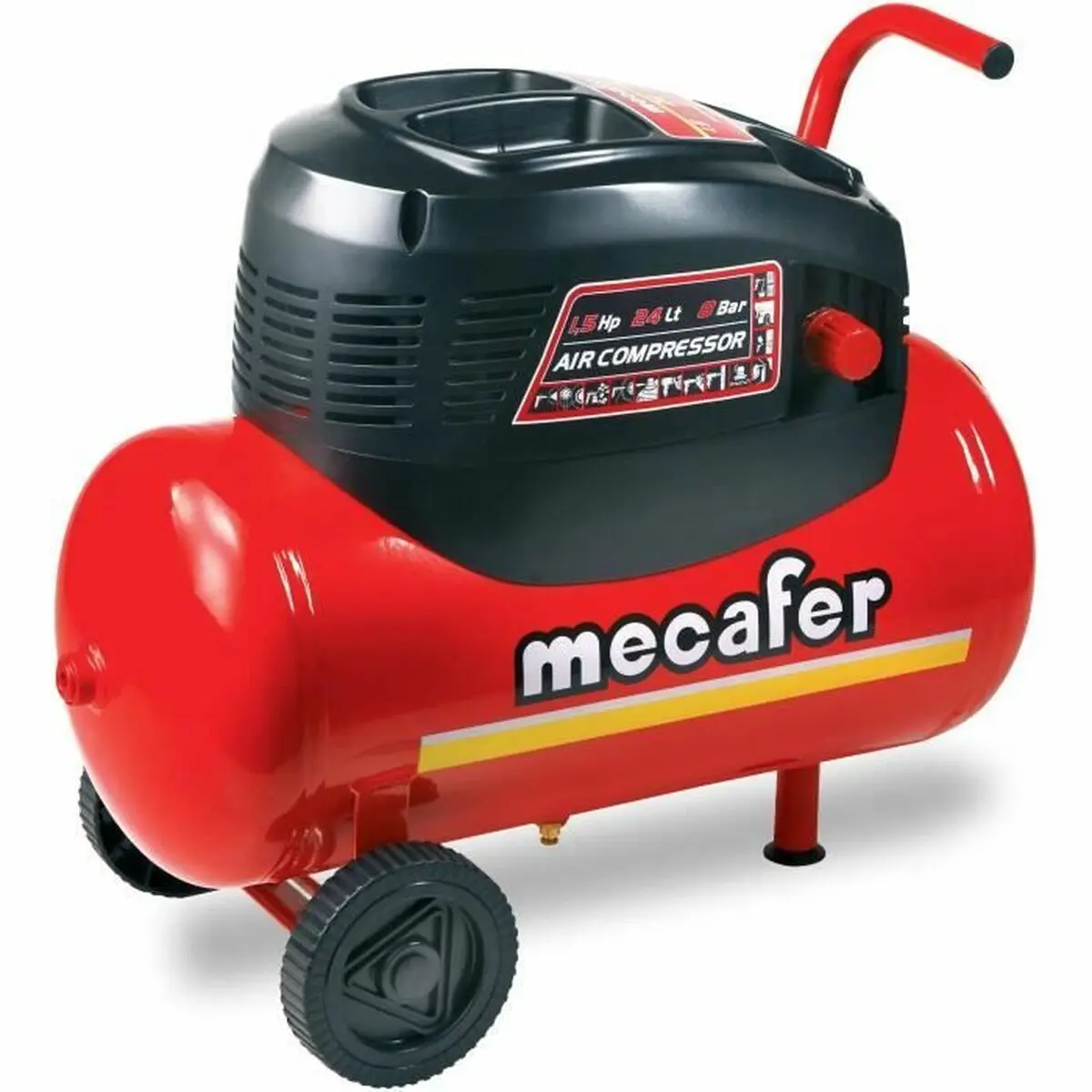 Compressore d'Aria MECAFER 1,5 cv 24 L Rosso