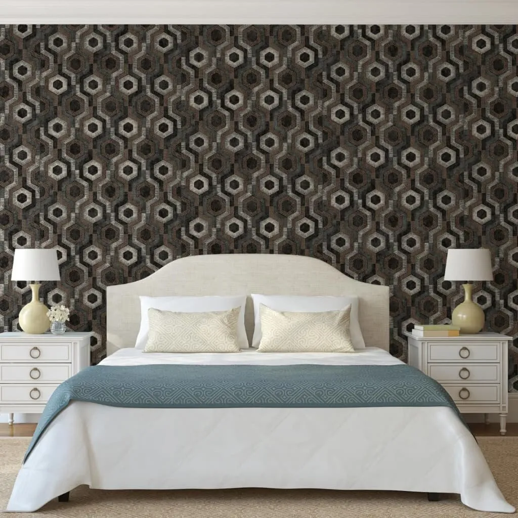 DUTCH WALLCOVERINGS Carta da Parati Galactic Marrone e Nero