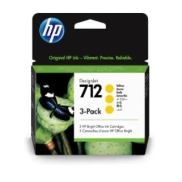 HP 712 3-PACK 29-ML YELLOW DESIGNJE