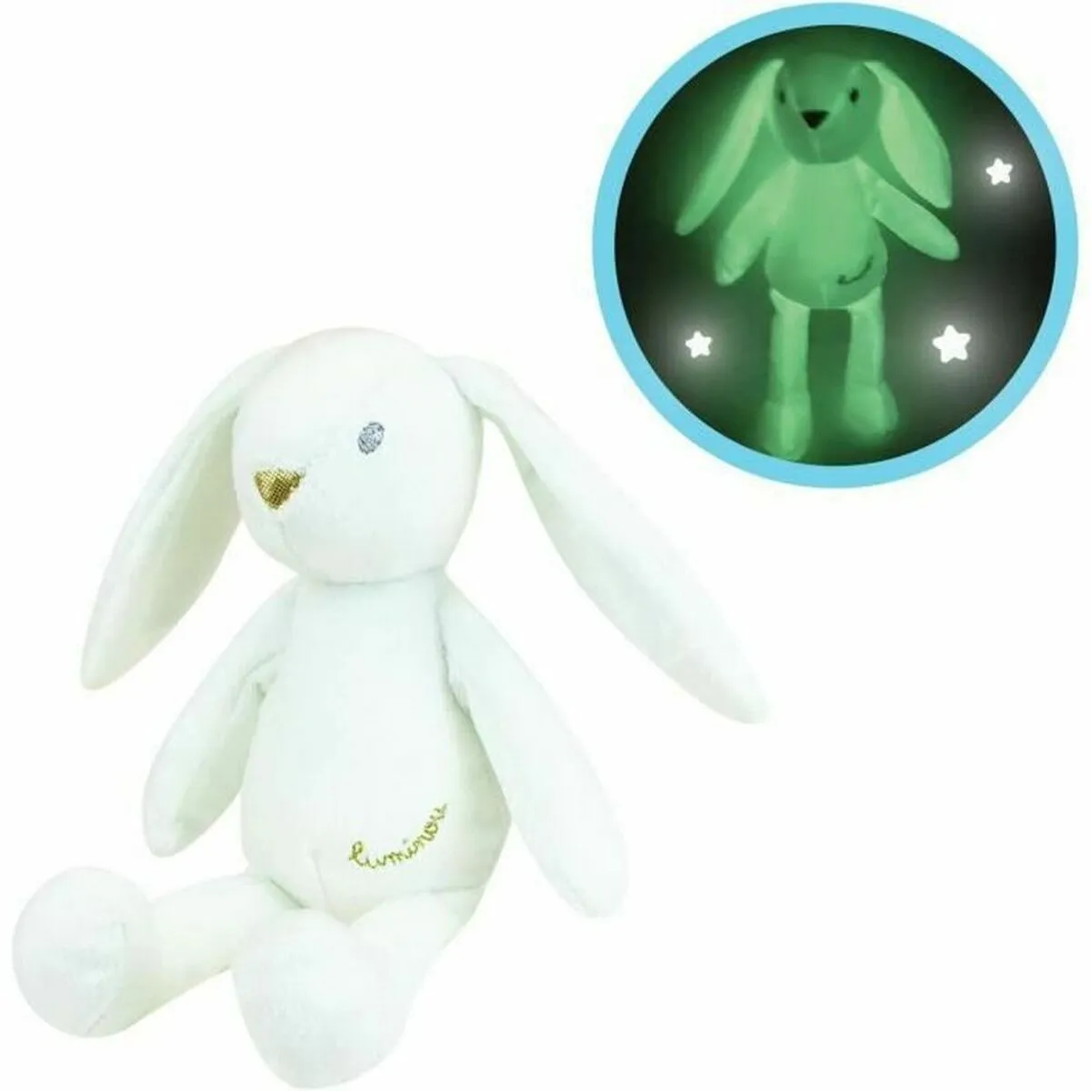 Peluche Jemini Luminou White Rabbit 20 cm