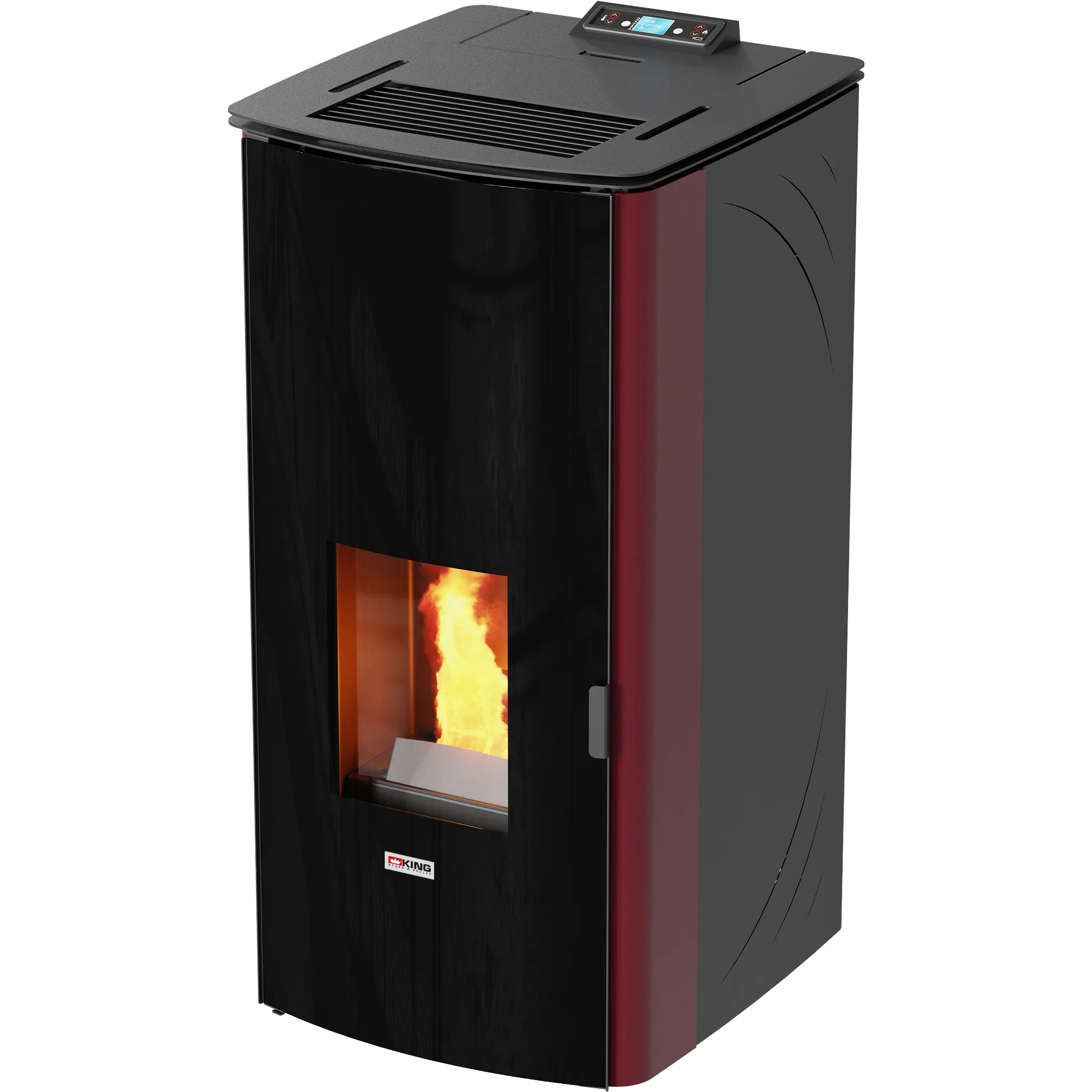 STUFA PELLET KING 17DD IDRO KW17 55x59x109cm BORDEAUX