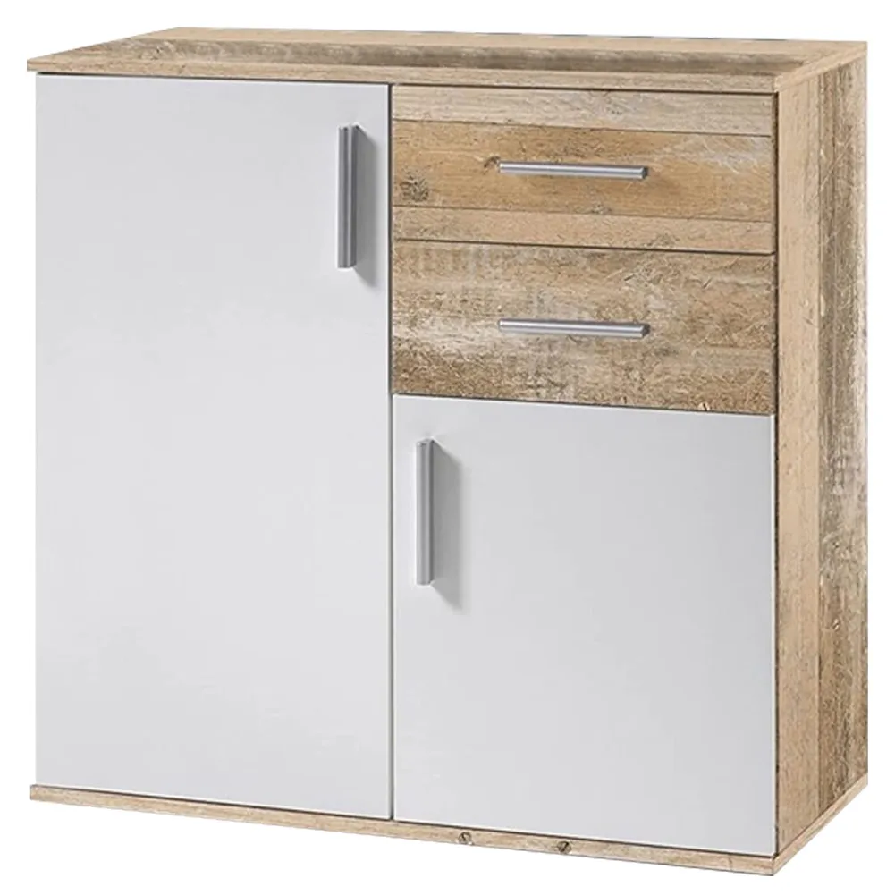 Mobile Madia con Cassetti Ante 2 Ripiani Mobiletto Credenza Cucina Bagno Moderna