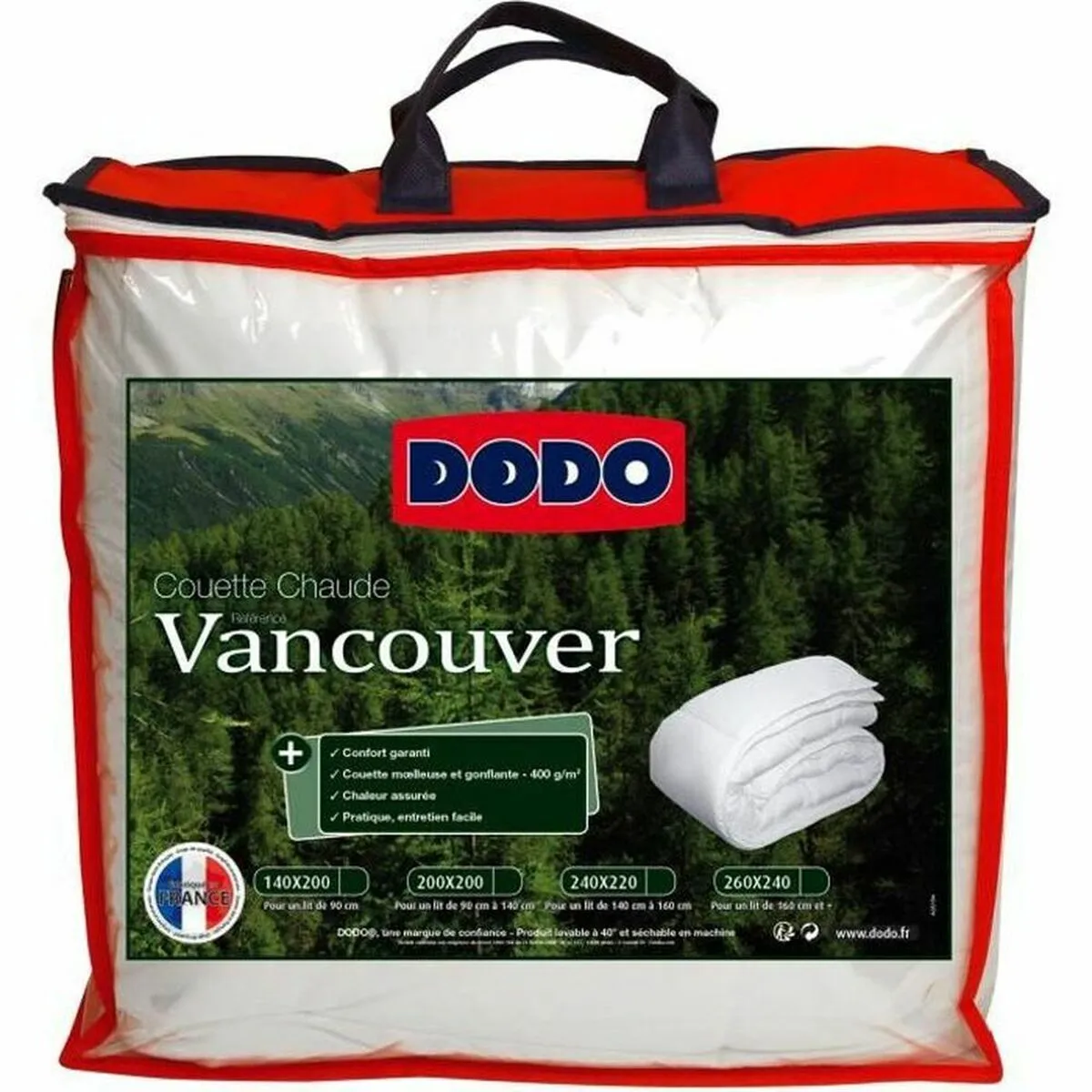 Piumino Letto DODO Vancouver Bianco 400 g /m² 140 x 200 cm