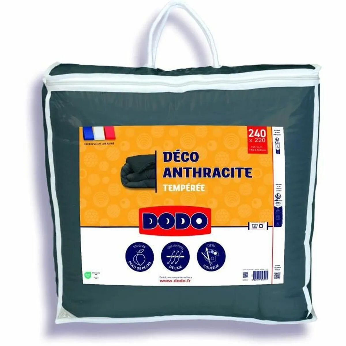 Piumino Letto DODO Antracite 300 g/m² 220 x 240 cm