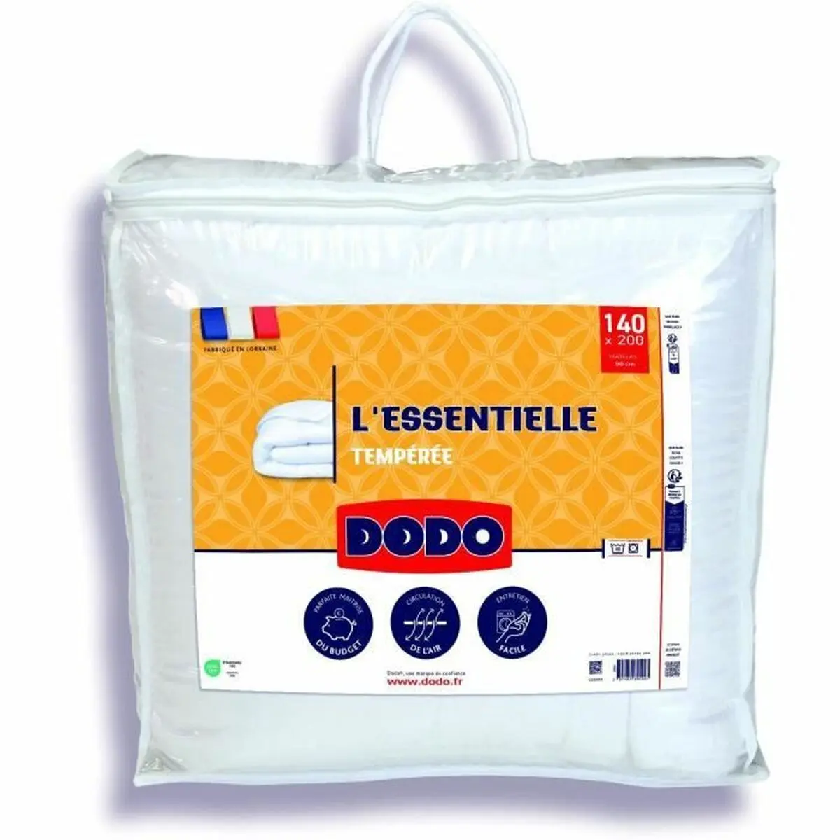 Piumino Letto DODO L'Essentielle Tempérée Bianco 140 x 200 cm