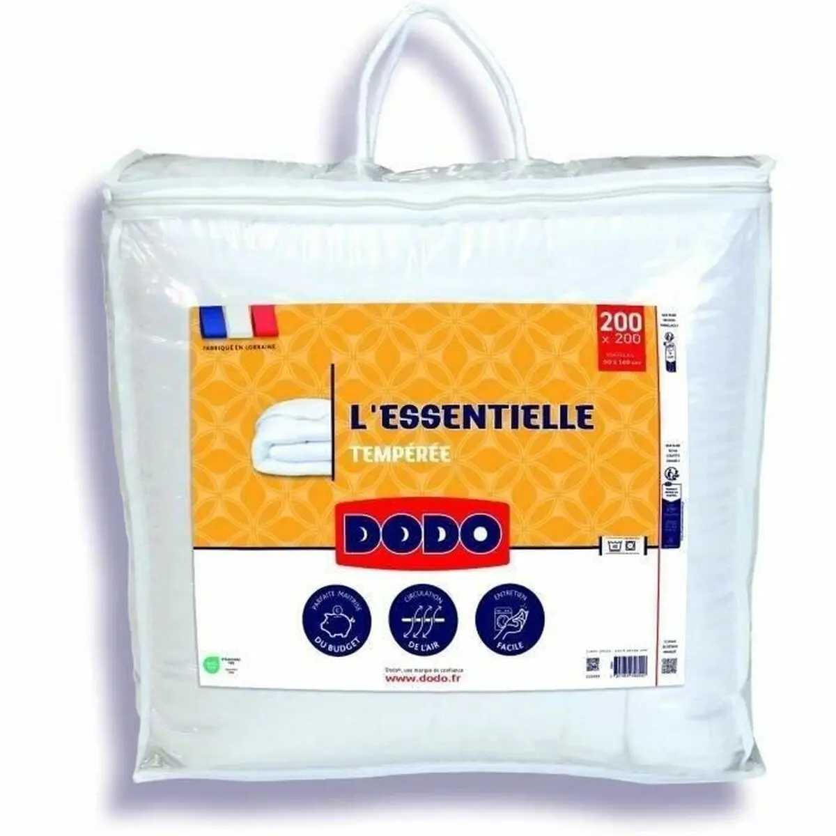 Piumino Letto DODO L'Essentielle Tempérée Bianco 200 x 200 cm