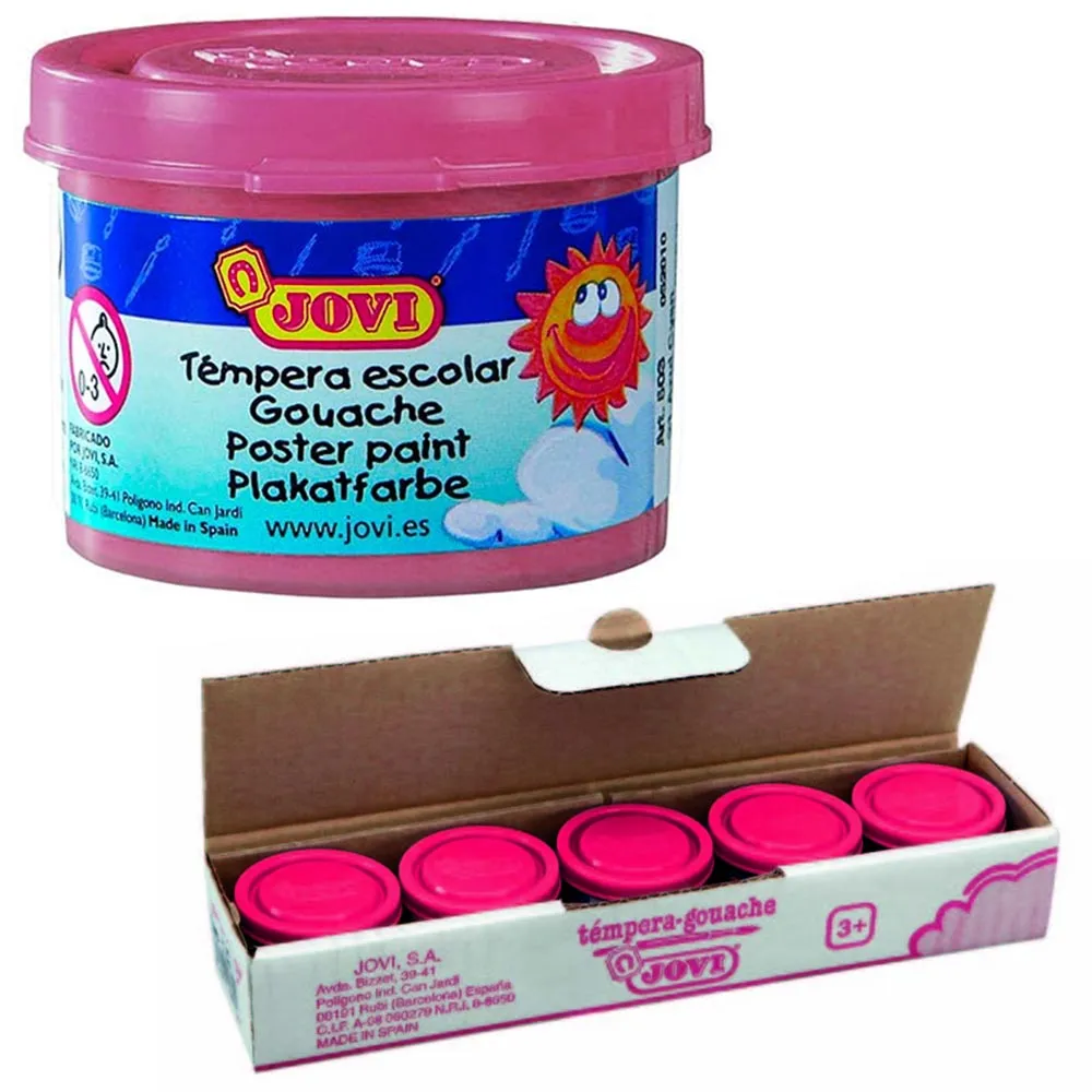 Set 5pz Barattolini Tempera Pittura Disegno per Bambini Magenta Barattolo 35ml (1)