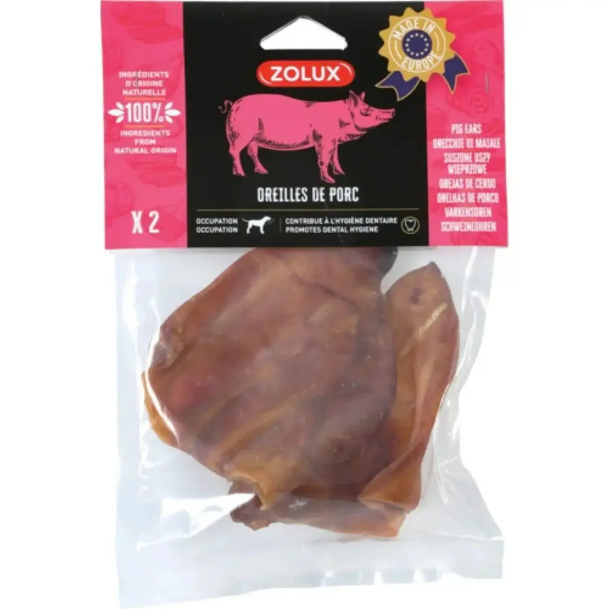 Snack per Cani Zolux dried pig ear Maiale