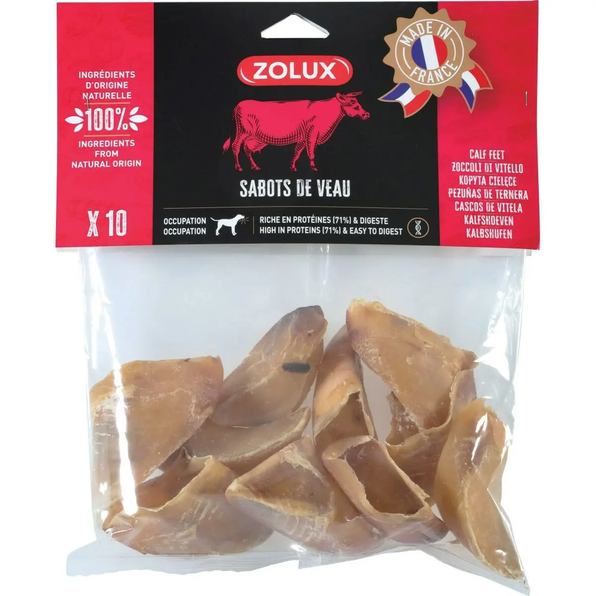 Giocattolo da mordere per cani Zolux Calf hooves Carne di manzo e vitello 300 g