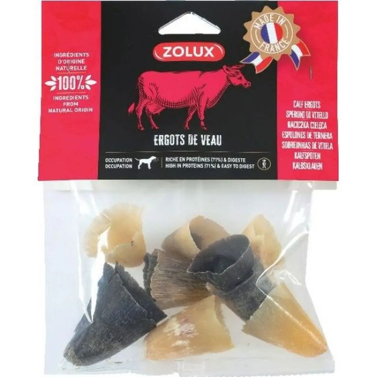 Giocattolo da mordere per cani Zolux Calf hooves Carne di manzo e vitello 100 g