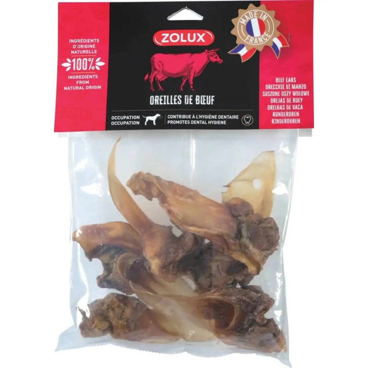 Giocattolo da mordere per cani Zolux Beef ear Carne di manzo e vitello 400 g