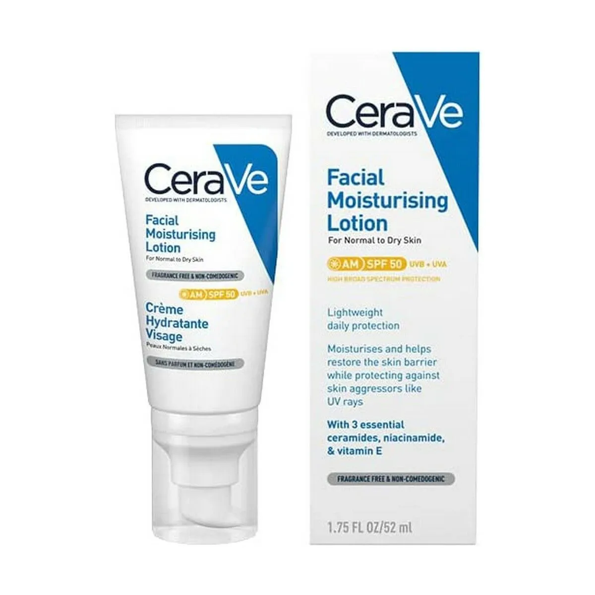 Protezione Solare CeraVe Facial Moisturising Lotion Spf 50 52 ml