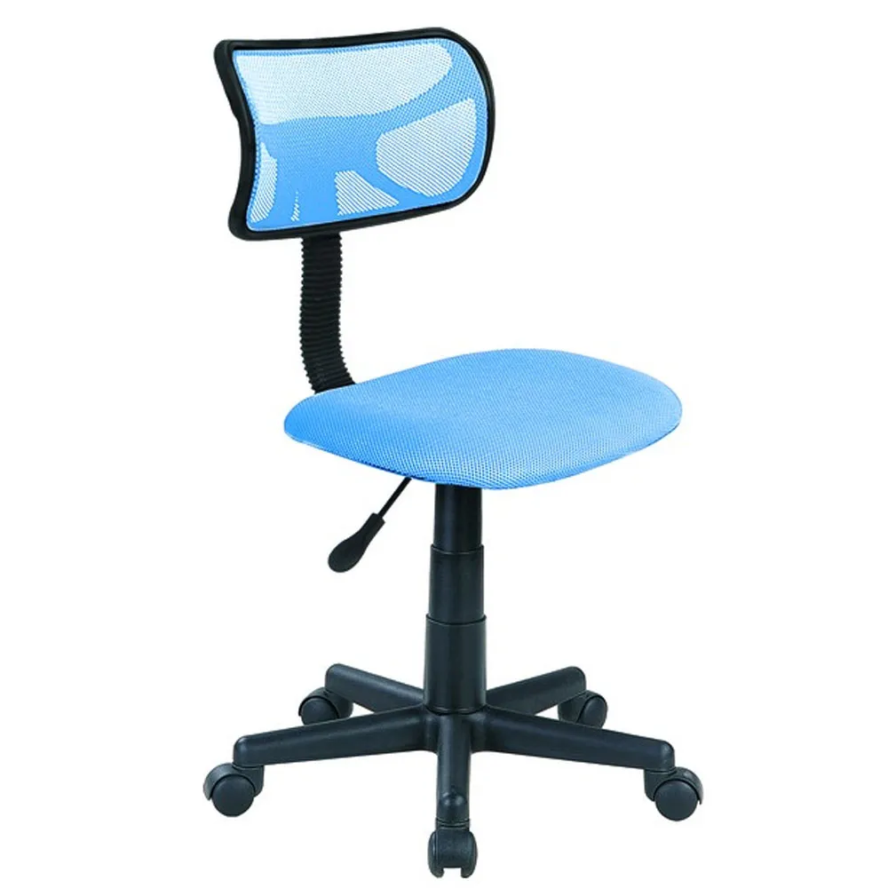 Sedia Girevole 5 Ruote Ufficio Cameretta Scrivania Schienale Ergonomico Azzurro