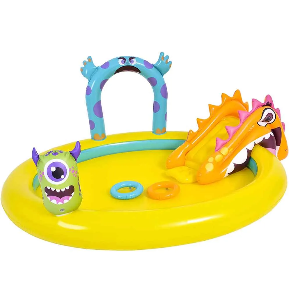 Piscina Parco Giochi Monster per Bambini Play Center con Scivolo e Attivita