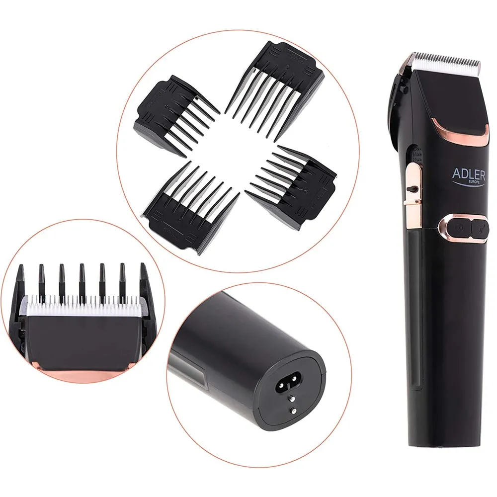 Rasoio Taglia Capelli Trimmer Elettrico Ricaricabile Regola Barba 4 Pettini