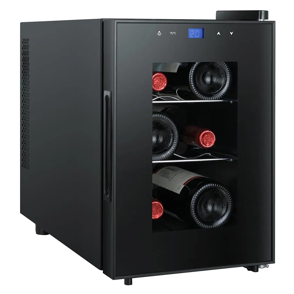 Cantina Refrigerante Vino Cantinetta Frigo Elettrica 6 Bottiglie 18Lt 60W Nero