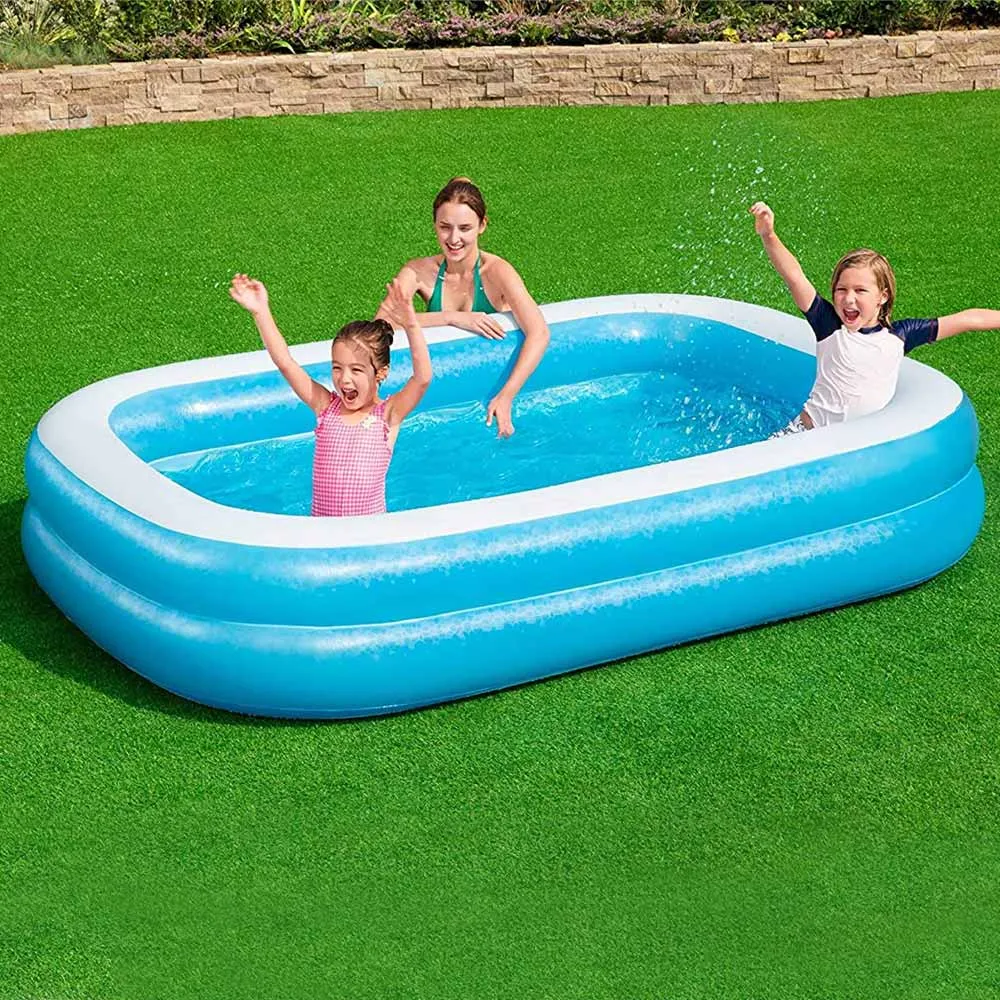 Piscina Gonfiabile Fuoriterra Family 2 Anelli Rettangolare 262x175x51cm Giardino