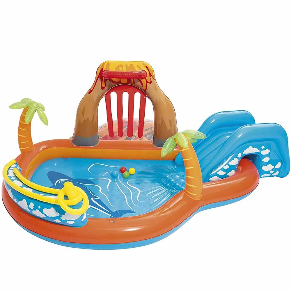 Piscina Vulcano Parco Giochi per Bambini Play Center con Scivolo Doccia Spruzzo