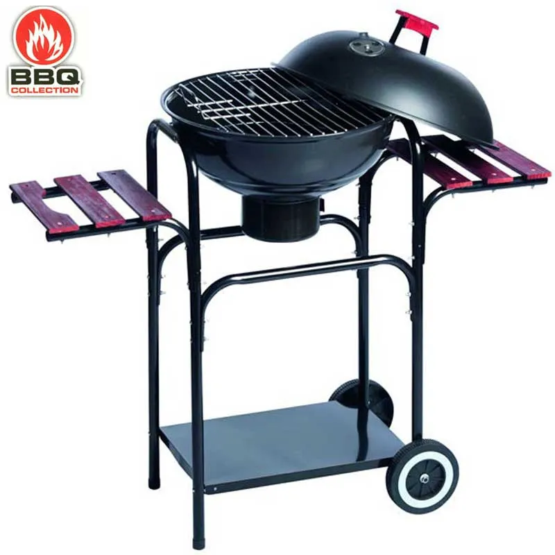 Barbecue a Carbone in Acciaio Con Coperchio e Ruote Griglia 46 cm BBQ Collection