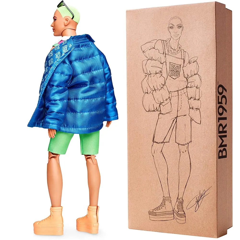 Barbie Bambola Ken BMR1959 con Giacca e Tuta Fluorescente Giocattolo Bambini