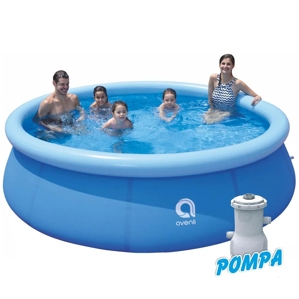 Piscina Rotonda Autoportante Gonfiabile In PVC 360x76cm Con Pompa Filtro