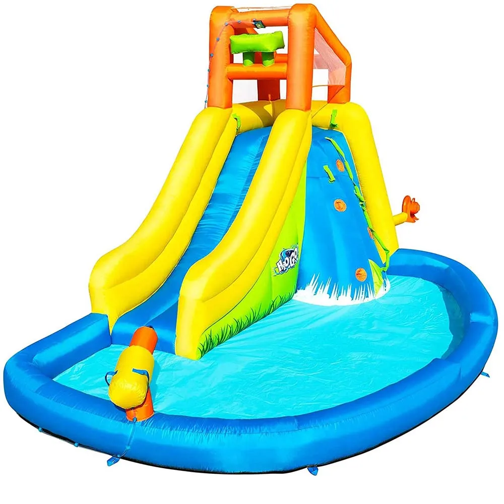 Piscina Parco Acquatico Mega Mountain con Acqua Scivolo Arrampicata e Spruzzo