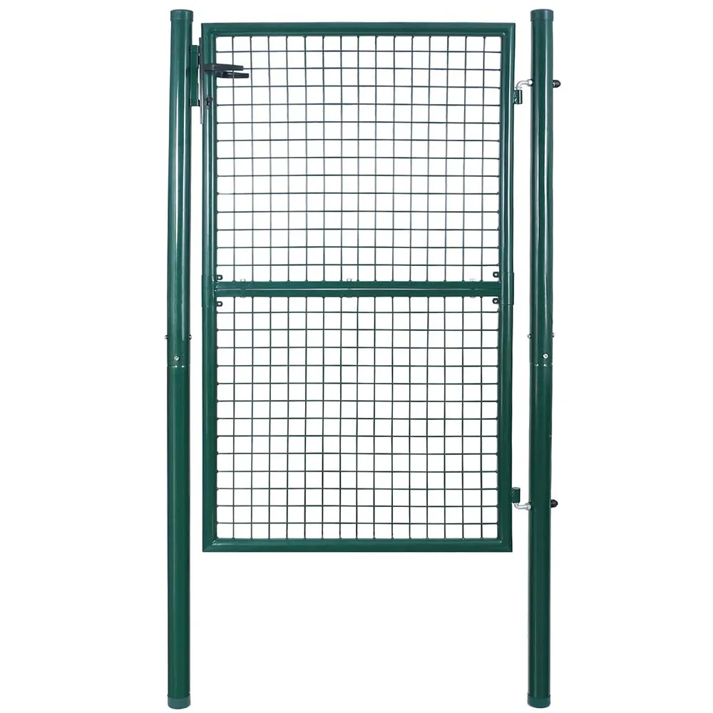 Cancello Cancelletto Recinzione Giardino Acciaio 106x200cm Chiusura Chiave Verde