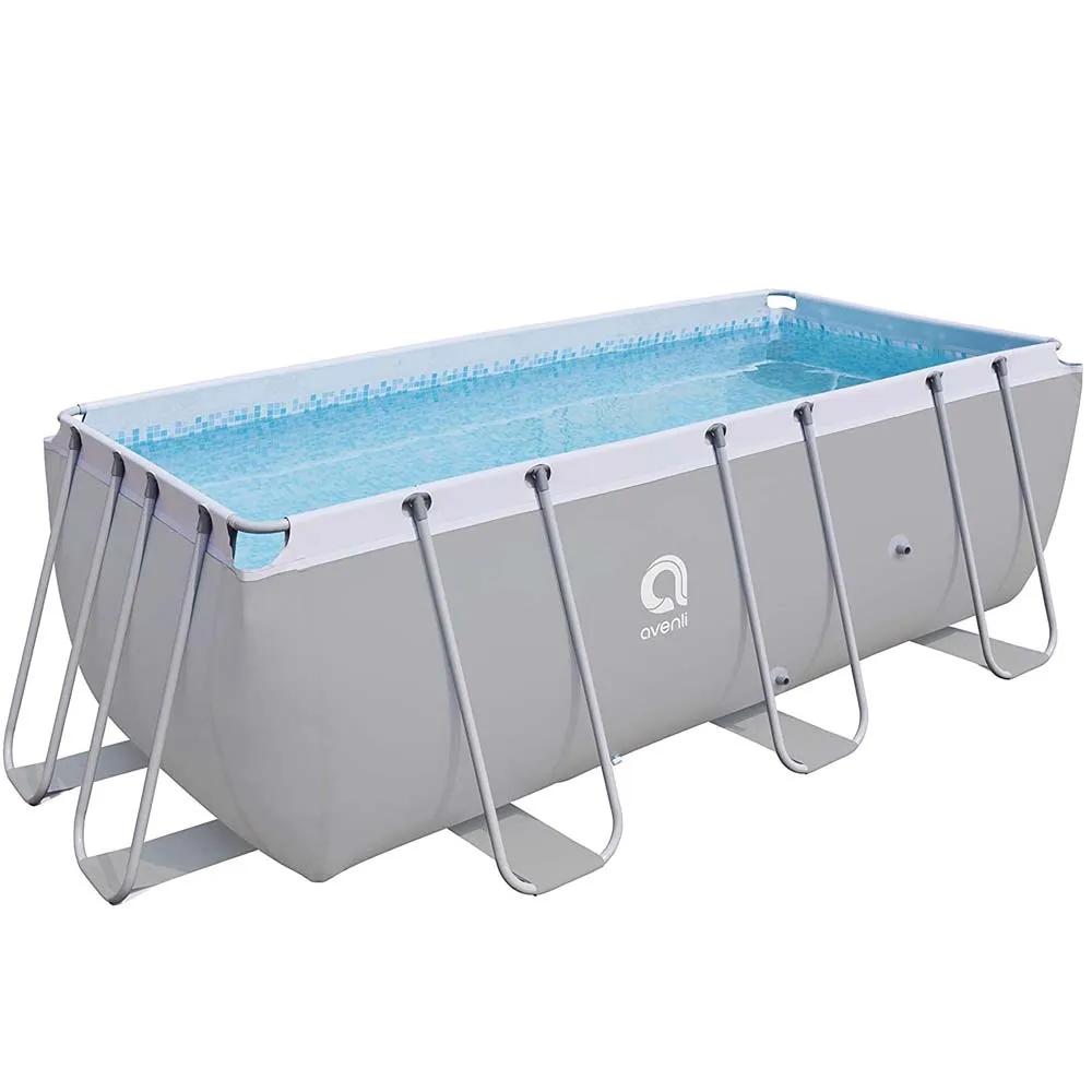 Piscina Fuoriterra Rettangolare 400x207x122 Acciaio Giardino con Pompa e Scala