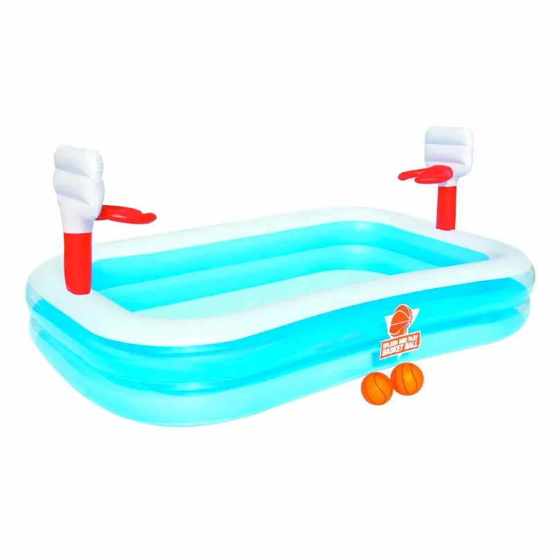 Piscina Gonfiabile Aacquarium con Basket 3 Anelli 254x168x102 cm Bestway