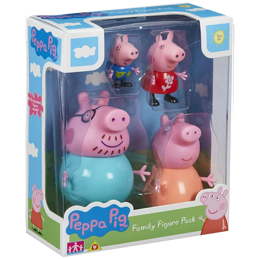 Pappe Pig e La Sua Famiglia Confezione 4 Personaggi In Plastica Multicolore