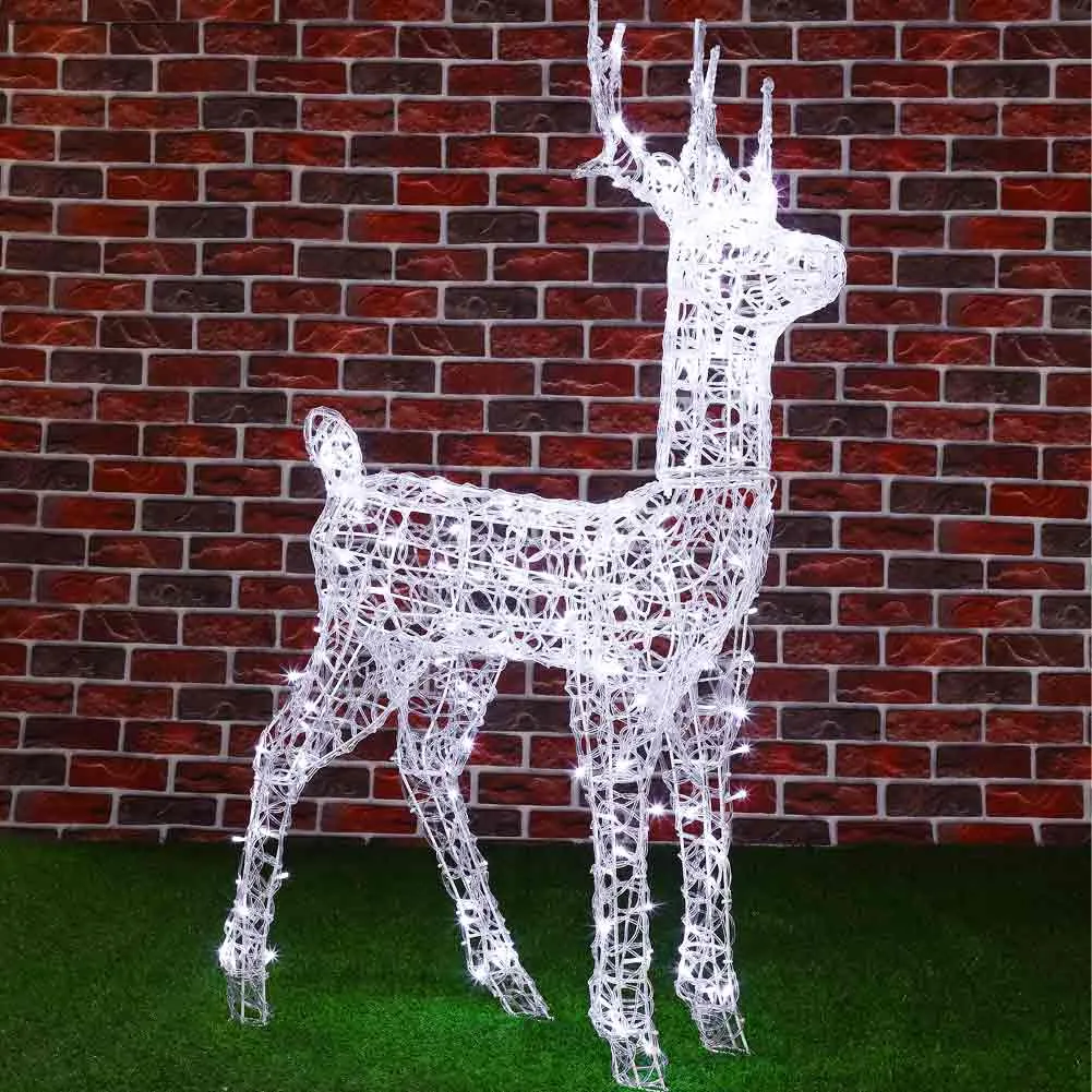 Renna Natalizia Luminosa per Esterno 240 LED Bianco ICE Cervo Grande 3D Natale