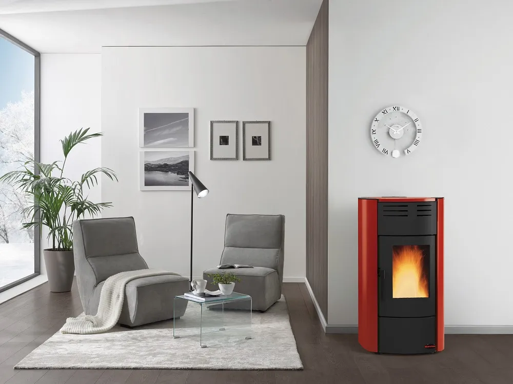 TERMOSTUFA STUFA A PELLET 20,3 KW RAFFAELLA IDRO H15 BORDEAUX NORDICA EXTRAFLAME