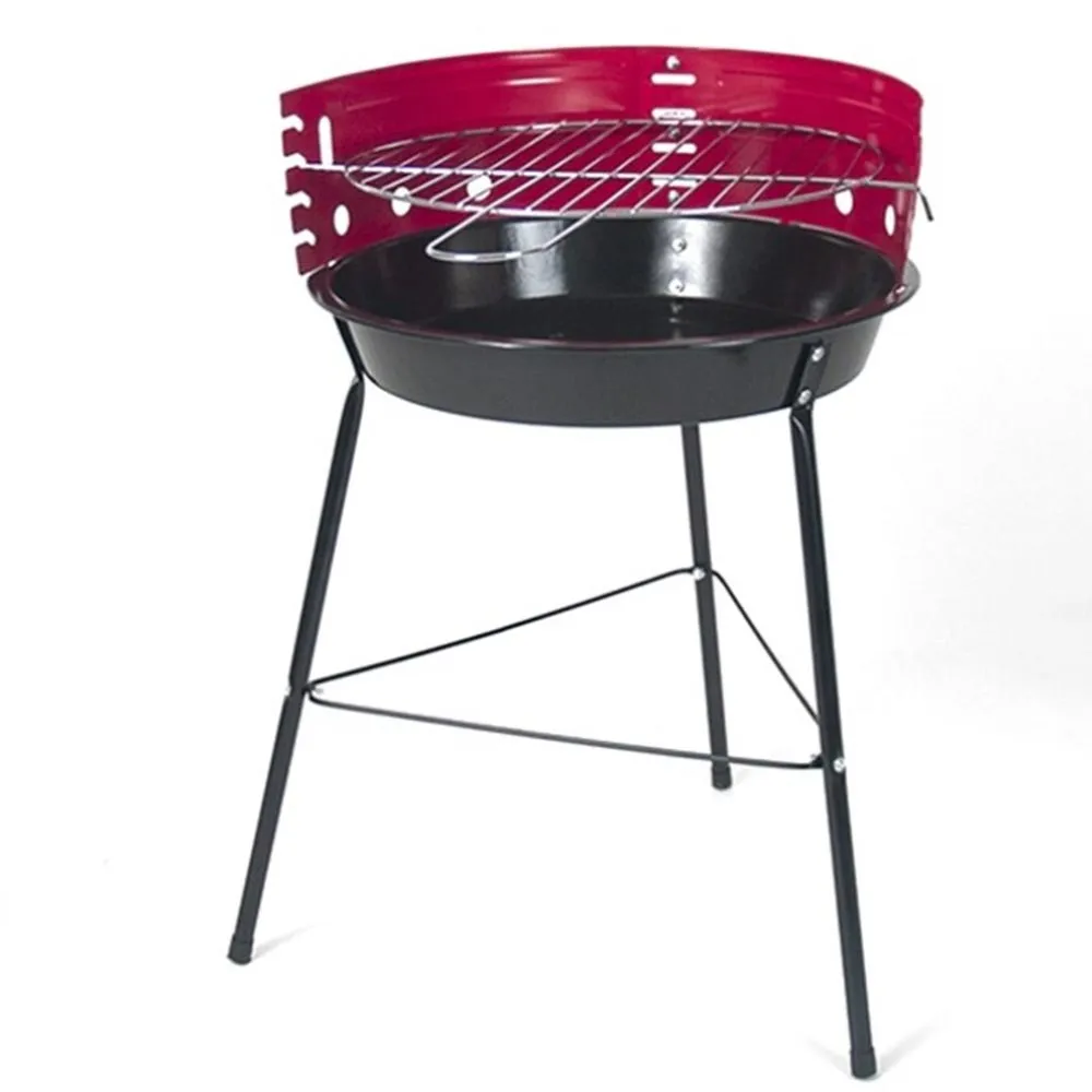 Barbecue a Carbone Carbonella BBQ Grill in Metallo 4 livelli con Paravento 33cm