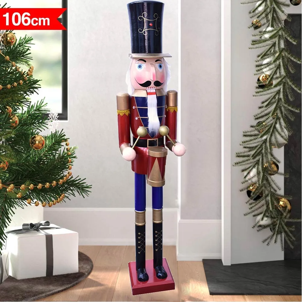 Soldato Schiaccianoci di Natale in Legno Altezza 106 cm Decorazioni Natalizie