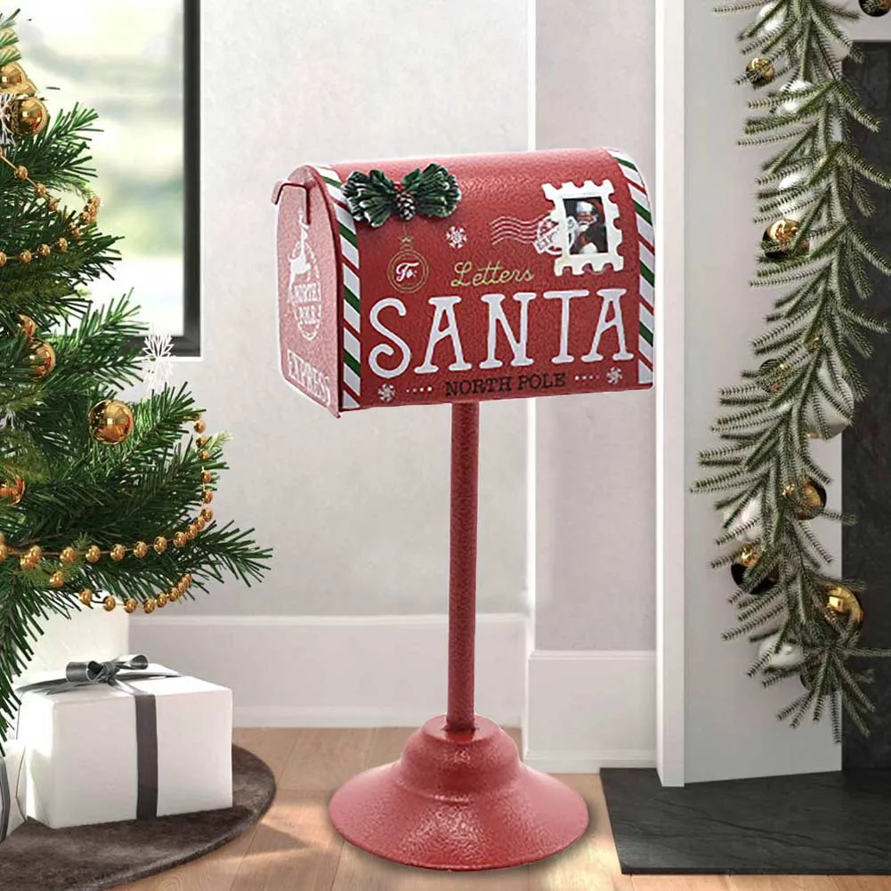 Buca Lettere di Babbo Natale Decorazione Cassetta Postale Natalizia Metallo 32cm