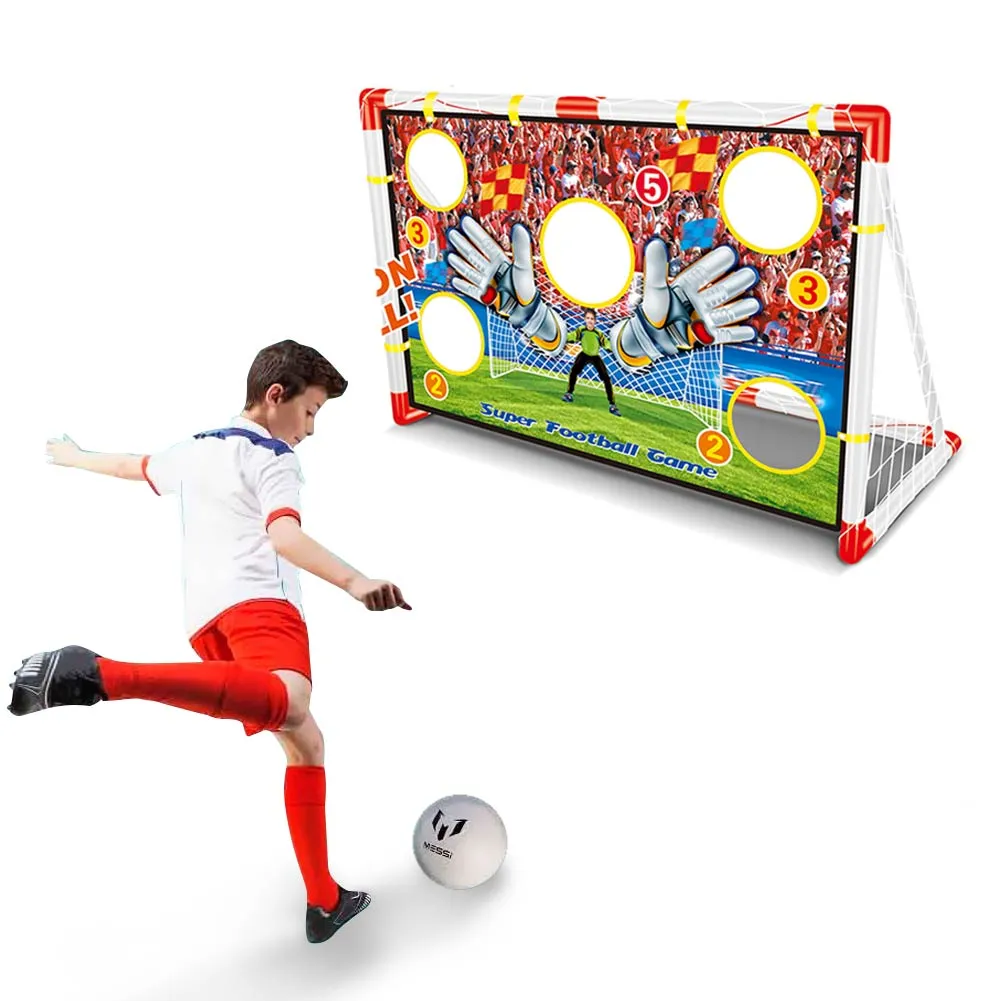 PORTA DA CALCIO PER BAMBINI 120X73CM ALLENAMENTO RIGORI FORI PUNTEGGIO E PALLONE