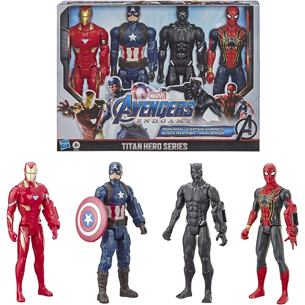 Action Figure Avengers Eroi Iron Man Capitan America Black Panther Iron Spider