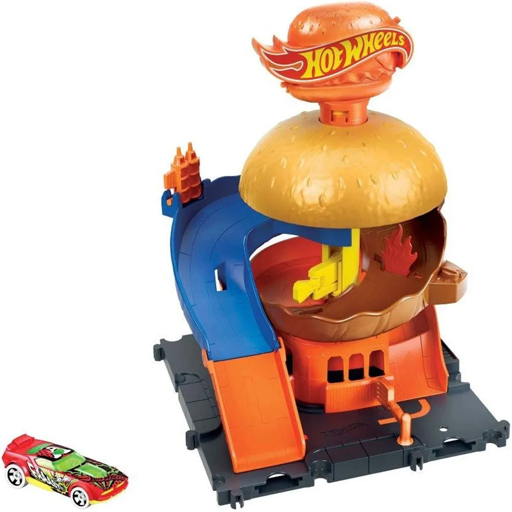 Hot Wheels Burger Drive Centro Urbano Citta' con 1 Macchina Giocattolo Inclusa