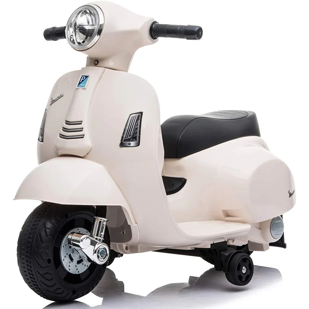 Vespa Elettrica Piaggio 6 Volt per Bambini con Fari e Clacson Colore Bianco