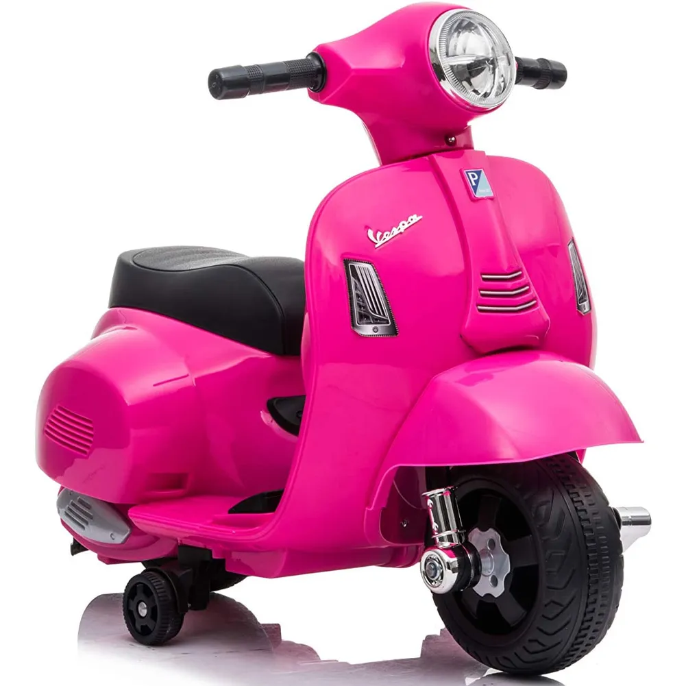 Vespa Elettrica Piaggio 6 Volt per Bambini con Fari e Clacson Colore Rosa