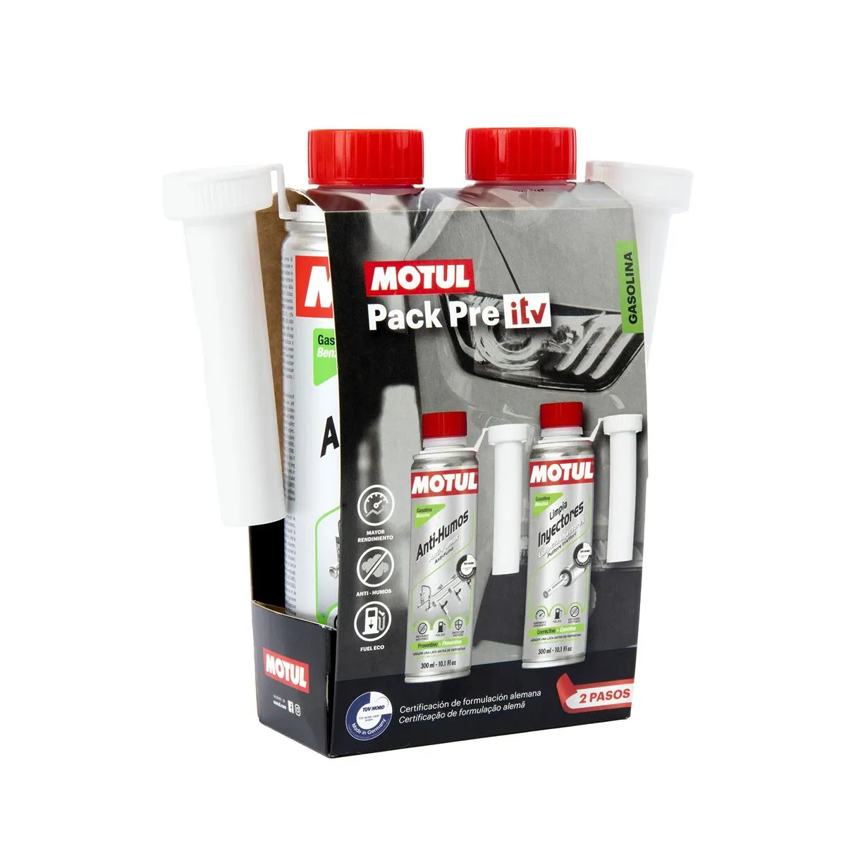 Detergente per Iniettori Benzina Pre-ITV Motul ZMTL111258 300 ml Benzina Controllo dei Fumi Benzina