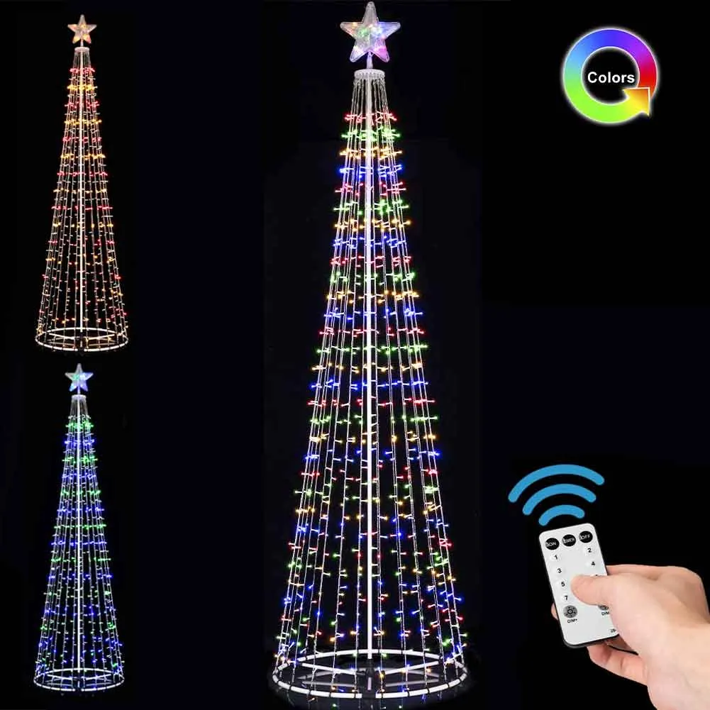 Albero Natale Luminoso Colore RGB Multicolor 753 LED 280cm Decorazione Esterno