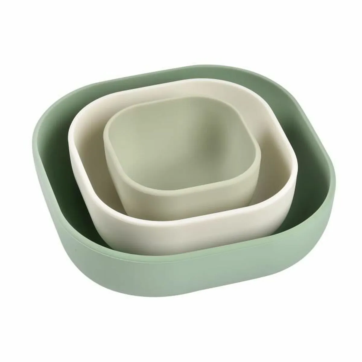 Set di Contenitori per Cibo per Bambini Béaba 3 Pezzi Silicone Verde