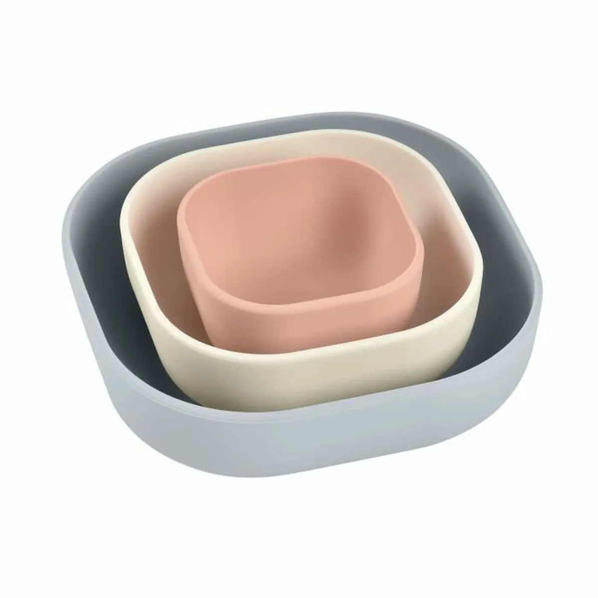 Set di Contenitori per Cibo per Bambini Béaba 3 Pezzi Silicone Rosa